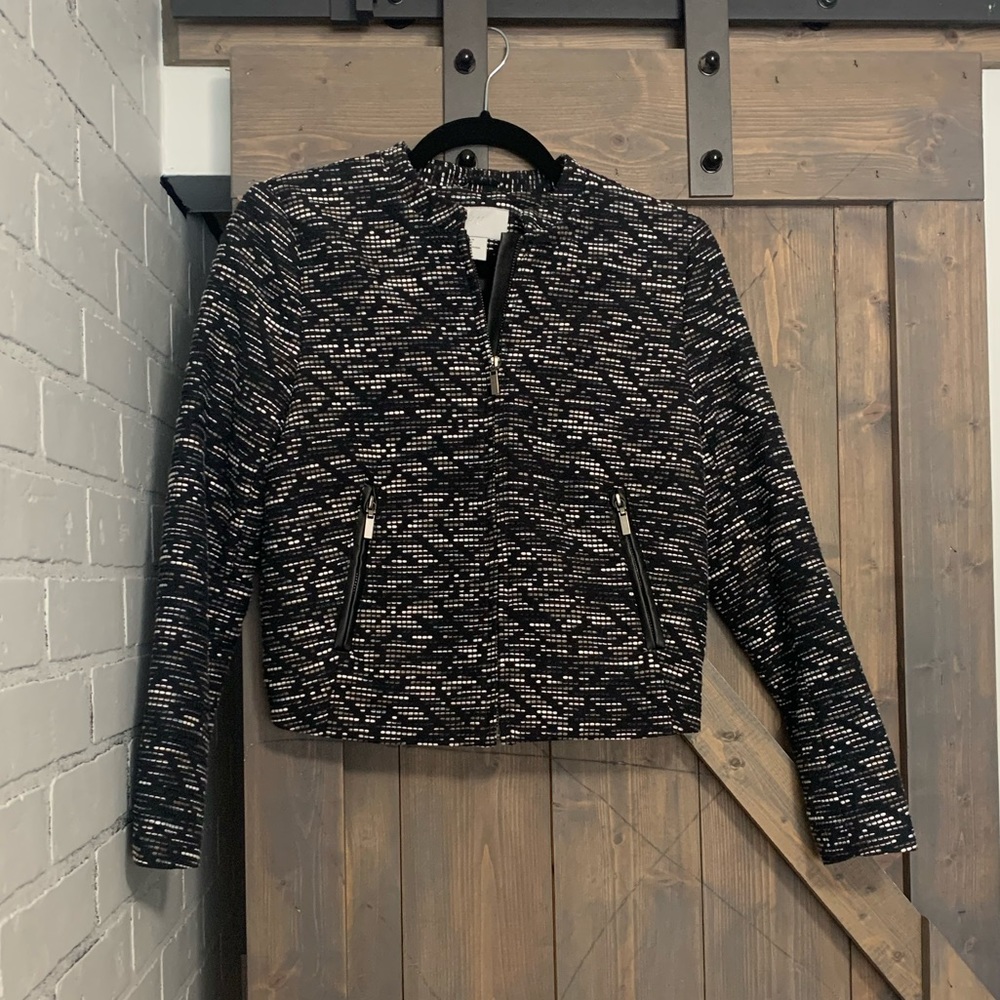H&M Embroidered zip up jacket